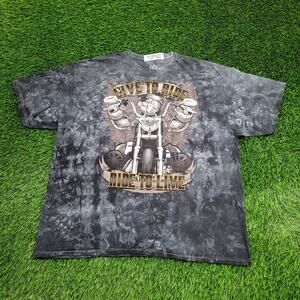 Popeye Biker Shirt XL 24x28 Gray Black Motorcycle Marbled